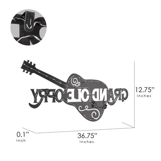 American Art Decor Grand Ole Opry laser Cut Guitar Metal Sign Featuring Back Lit LED - 36" x 17.6"